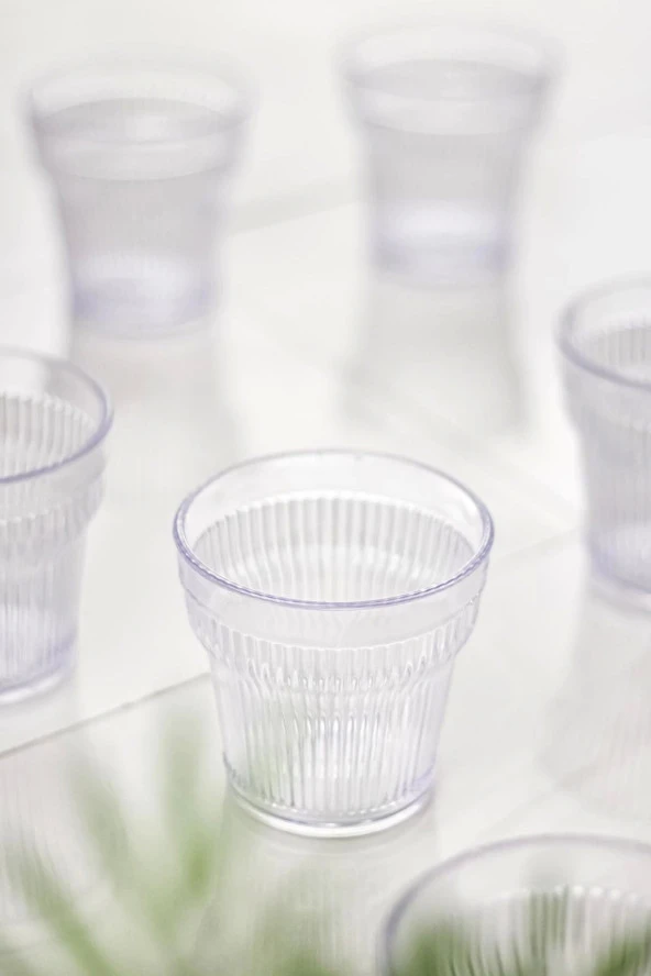 Akrilik Şeffaf Tekli Kısa Bardak & Su Meşrubat Kahve Yanı Bardağı 300 ml ( Cam Değildir ) - 3