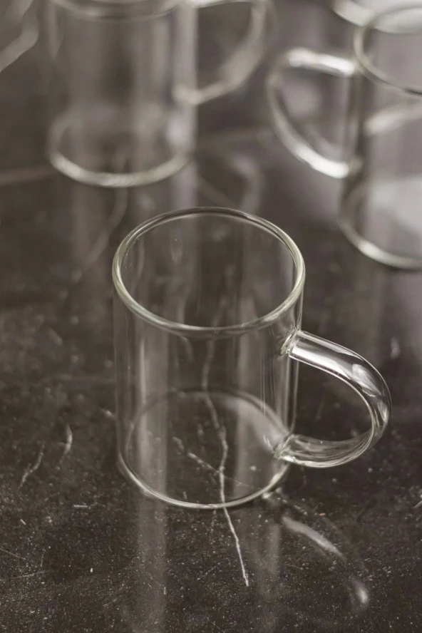 3'lü Borosilikat Isıya Dayanıklı Termısıl Cam Kupa Bardak (3 x 200 ml) - 3