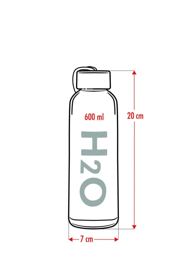 H2o Borosilikat Cam Matara Bambu Vakum Kapaklı Su Şişesi Suluk Kumaş Kılıf Hediyeli 600 ML - 5