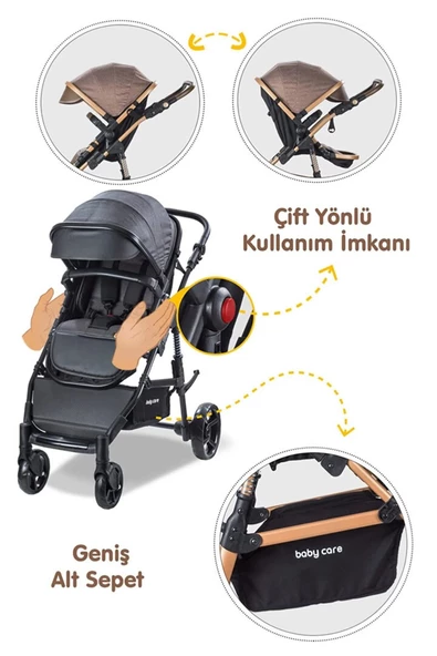 Travel Sistem Bebek Arabası Puset BC-340 Gri