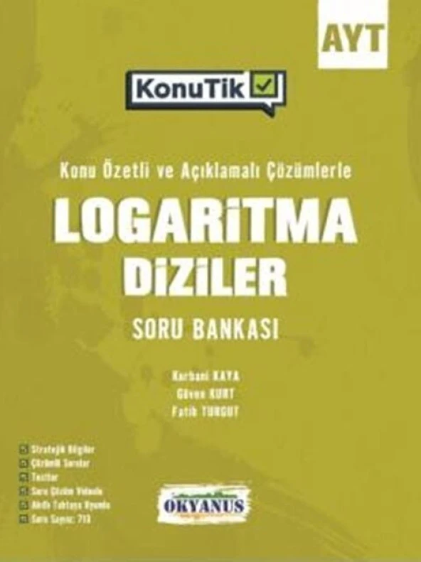 Okyanus Yayınları AYT KonuTik Logaritma Diziler Soru Bankası