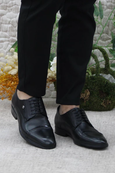 Mehmet Mete 420201 Siyah İç Ve Dış Hakiki Deri Kauçuk Taban Erkek Ayakkabı - Resim 2