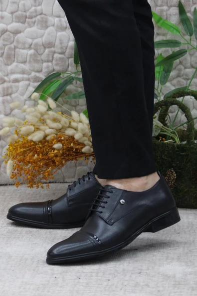 Mehmet Mete 420201 Siyah İç Ve Dış Hakiki Deri Kauçuk Taban Erkek Ayakkabı - Resim 3