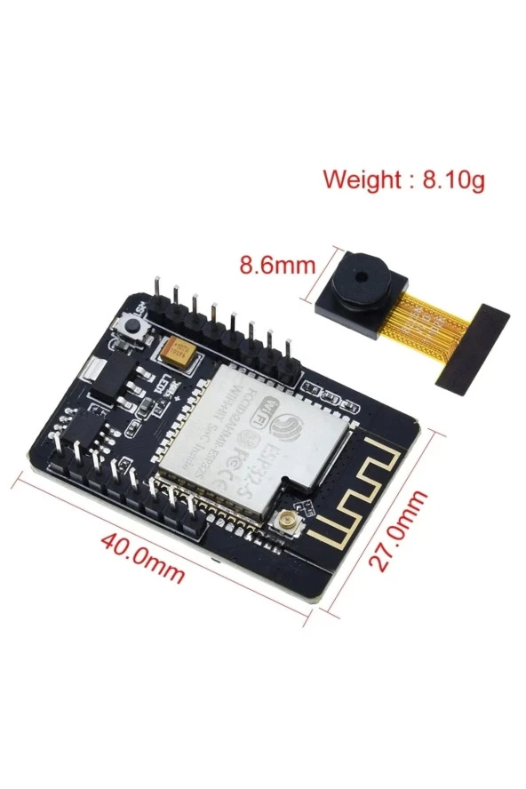 ESP32-CAM WiFi Bluetooth Geliştirme Kartı + OV2640 Kamera Modül - 5