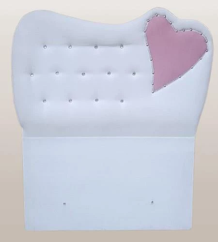 Başlık 90323 DK Tek Kişilik 90'lık Kalplı Model Tay Tüyü beyaz Kumaş El Yapım - 3