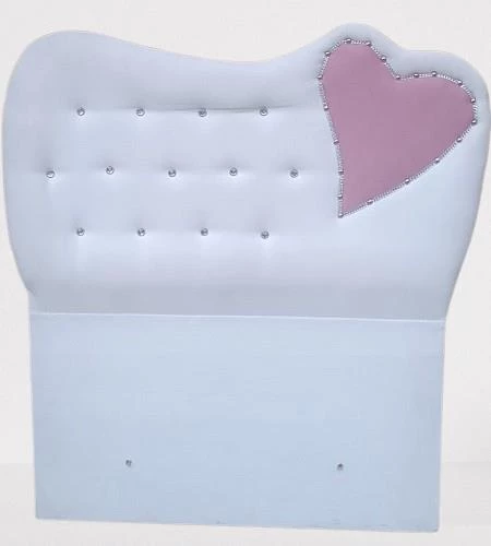 Başlık 90323 DK Tek Kişilik 90'lık Kalplı Model Tay Tüyü beyaz Kumaş El Yapım - 4