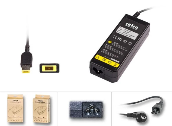 RETRO  Lenovo 90W Dikdörtgen Pinli Uç Usb Tip Notebook Adaptör RNA-IB08 ürün görseli