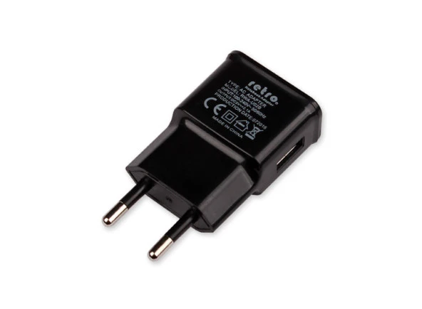 RETRO 5V 2.1A iPad, Tablet, Telefon USB Sarj Adaptörü - Siyah