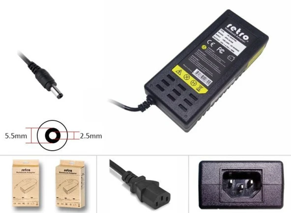 RETRO  24V 3.75A 90W 5.5x2.5mm Güç Adaptörü RPA-AC306 ürün görseli