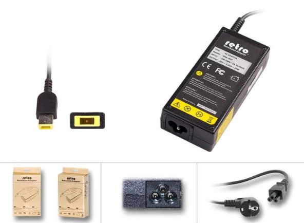 RETRO Lenovo 65W Dikdörtgen Pinli Uç Usb Tip Notebook Adaptör RNA-IB07