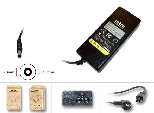 RETRO  Toshiba Dynabook 15V 6A 90W PA2521E-2AC3 Notebook Adaptör RNA-TS03 ürün görseli