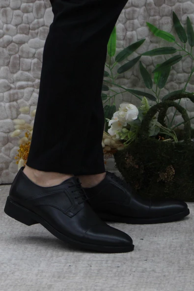 Mehmet Mete 42021 Siyah İç Ve Dış Hakiki Deri Kauçuk Taban Erkek Ayakkabı ürün görseli