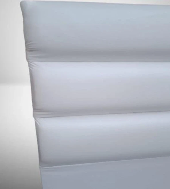 Başlık DK 90324 Tek Kişi 100 Model Suni Deri  beyaz Kumaş Yatay Dilimli El Yapım - Resim 4