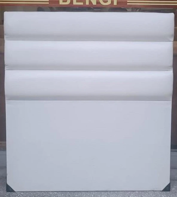 Başlık DK 90324 Tek Kişi 100 Model Suni Deri  beyaz Kumaş Yatay Dilimli El Yapım - Resim 8