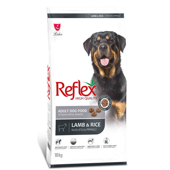 Reflex kuzu etli pirinçli yetişkin köpek maması 10kg kuzulu lamb rice kuru köpek maması