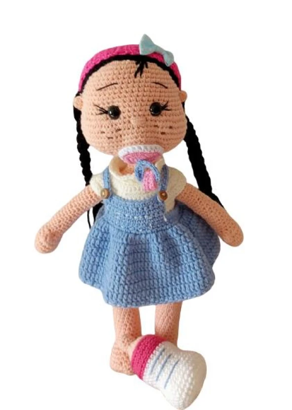 Emzikli ve Biberonlu Bebek Amigurumi Organik Oyuncak