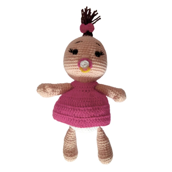 Emzikli Tombiş Bebek Uyku Arkadaşı Amigurumi Organik Oyuncak - 2