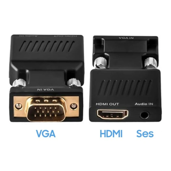 Powermaster PM-4276 Audıo Çıkışlı Vga To HDMI Çevirici Adaptör 1080HD - 2