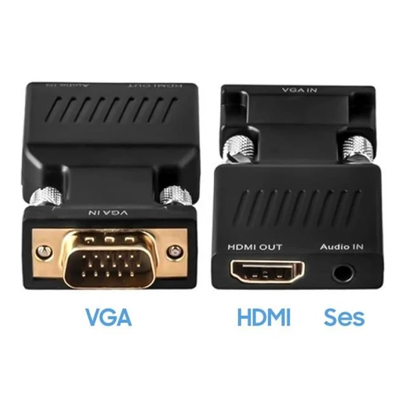 Powermaster PM-4276 Audıo Çıkışlı Vga To HDMI Çevirici Adaptör 1080HD - 5