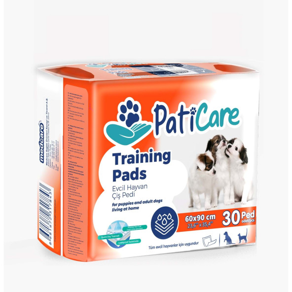 paticare trainingpads yavru köpek tuvalet eğitim pedi 60x90cm 30lu çiş pedi 4adet - 2