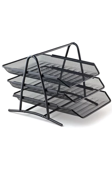 Mas Bion Perfore 3'lü Evrak Rafı Siyah - 2