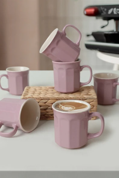 Keramika Violet/Krem Herakles Kupa 9 Cm 6 Adet 451/030 - 2