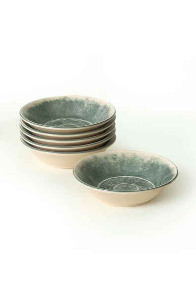 Keramika Keraart Maya Hitit Yemek Tabağı 18 Cm 6 Adet - 20790 - 3