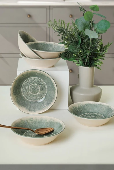 Keramika Keraart Maya Hitit Yemek Tabağı 18 Cm 6 Adet - 20790 - 2