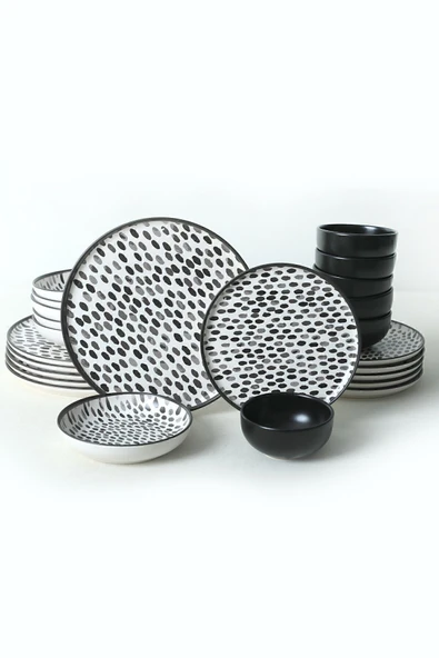 Keramika Keraart Shadow Nordic Yemek Takımı 24 Parça 6 Kişilik 21434 - Resim 6