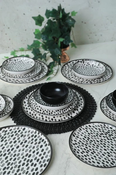 Keramika Keraart Shadow Nordic Yemek Takımı 24 Parça 6 Kişilik 21434 - Resim 5