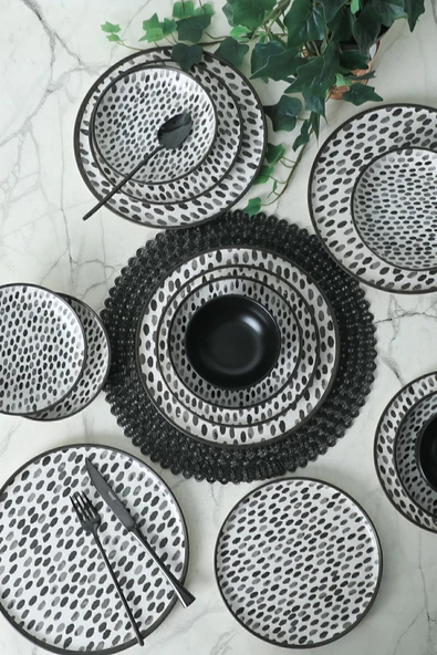 Keramika Keraart Shadow Nordic Yemek Takımı 24 Parça 6 Kişilik 21434 - Resim 2