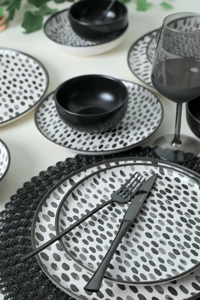 Keramika Keraart Shadow Nordic Yemek Takımı 24 Parça 6 Kişilik 21434 - Resim 4