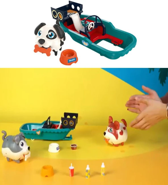 Ses ile kontrol Edilen, İnteraktif Yürüyen Havlayan Sevimli Köpek ve Su Püskürten Teknesi, Aksesuarları ile.... - 6