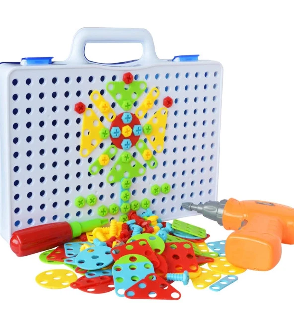 Pilli Matkaplı, 6in1 252 Parça 3D Creative Puzzle Yapboz Oyun Seti - 10