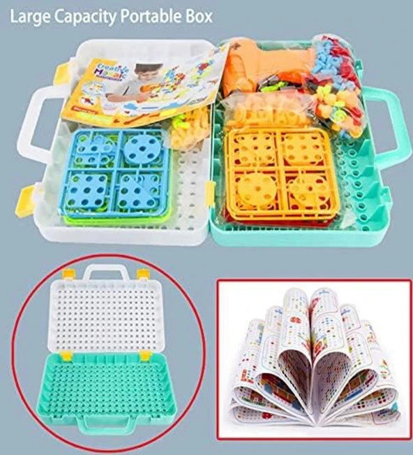 Pilli Matkaplı, 6in1 252 Parça 3D Creative Puzzle Yapboz Oyun Seti - 11