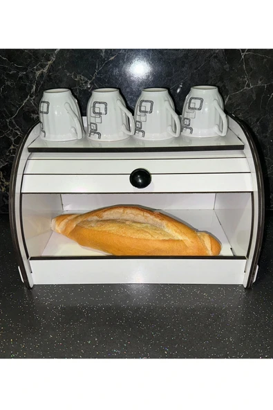 adımshops New Bread Box, Ekmeklik, Saklama Gözlü, Baharatlık Rafı, Dekoratif demonte, one size - 3