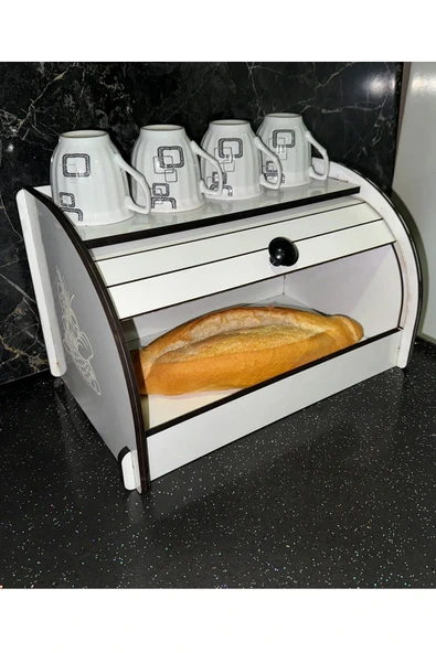 adımshops New Bread Box, Ekmeklik, Saklama Gözlü, Baharatlık Rafı, Dekoratif demonte, one size - 2
