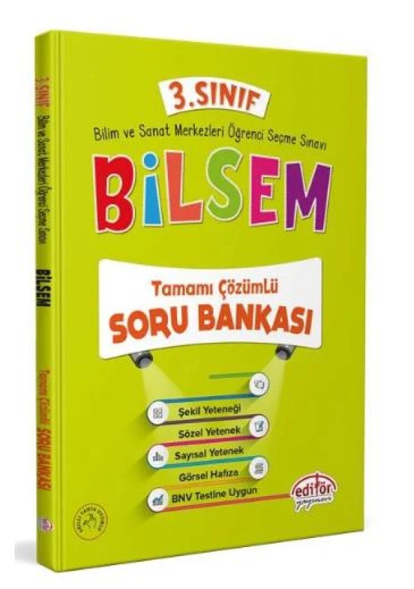 Editör Yayınları 3. Sınıf Bilsem Tamamı Çözümlü Soru Bankası