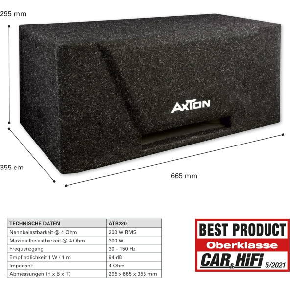 Axton ATB-220   20 cm Pasif Subwoofer - Resim 2