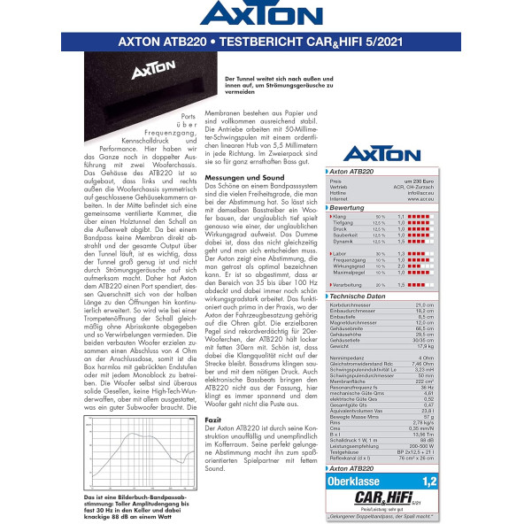 Axton ATB-220   20 cm Pasif Subwoofer - Resim 4