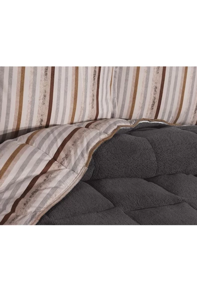 Gri Comforter 4lü Battaniyeli Kışlık Uyku Seti - 2