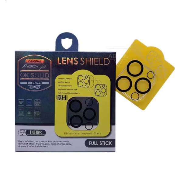 Mi 10T-10T Pro Temperli Siyah Yüksek Çözünürlüklü Şeffaf 9H Full Kamera Lens Koruyucu Film