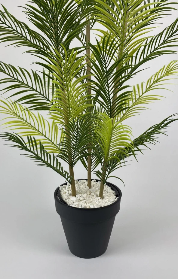BİÇİÇEK YAPAY AREKA AĞACI PALMİYE AĞACI 33 YAPRAKLI BAMBU GÖVDELİ ANTRASİT YALI SAKSIDA SALON ÇİÇEĞİ 110CM