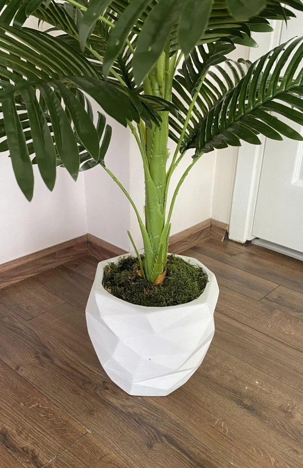 BİÇİÇEK YAPAY AREKA AĞACI BÜYÜK BOY PALMİYE AĞACI BETON SAKSIDA - 3