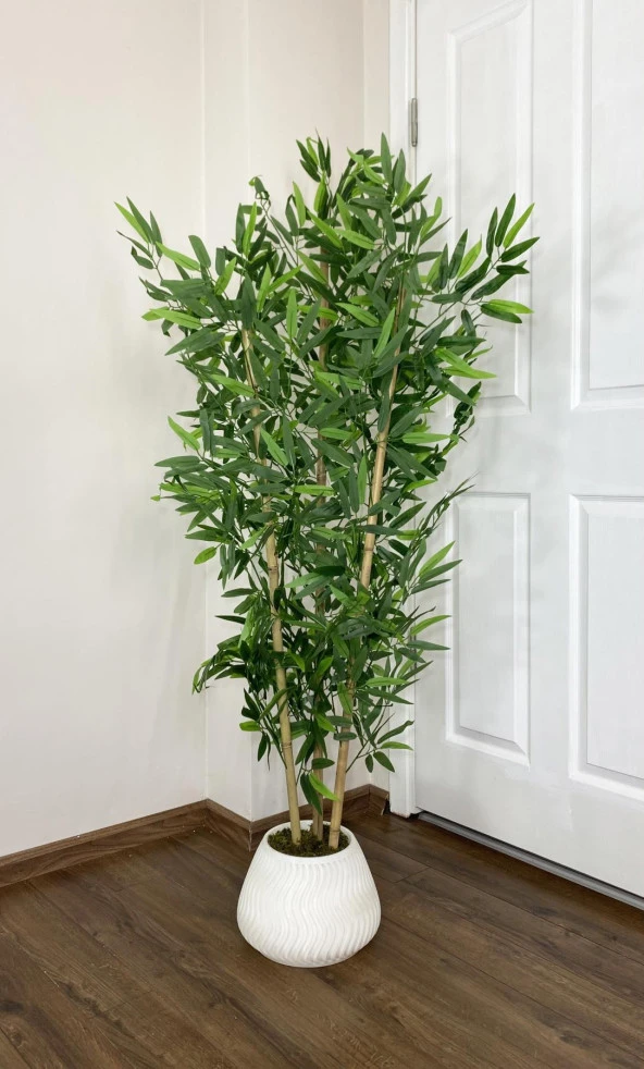BİÇİÇEK   YAPAY BAMBU AĞACI  160CM YOĞUN YAPRAKLI BÜYÜK SAKSIDA - Resim 2