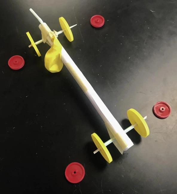 Balon Powered Araba Aktivitesi İçin Tekerlekler Plastik Aparat