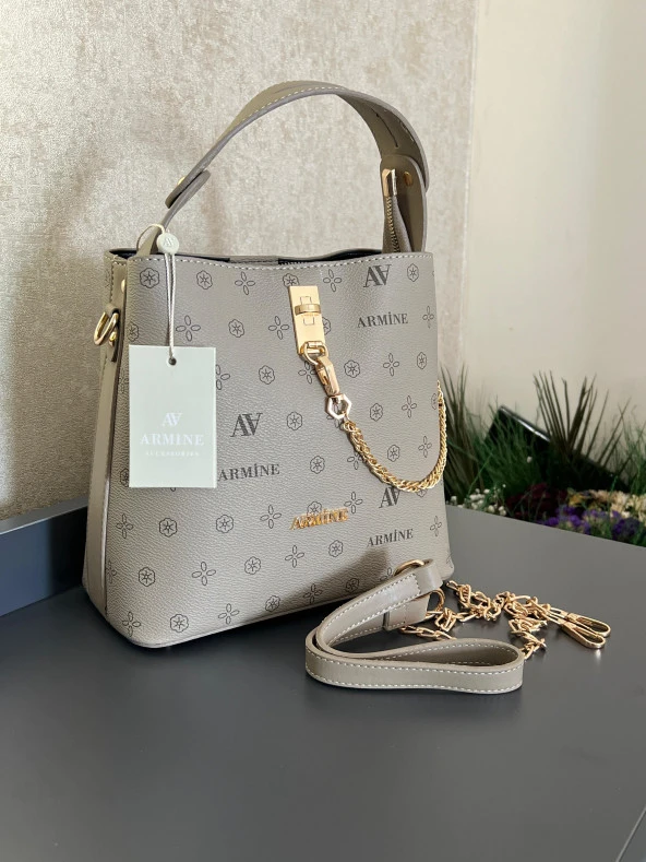 ARM.222.VZ Armine Özel Renk Konbin El Ve Kol Çantası Olarak Tasarlanmış Deri Bayan Kol Çantası ürün görseli