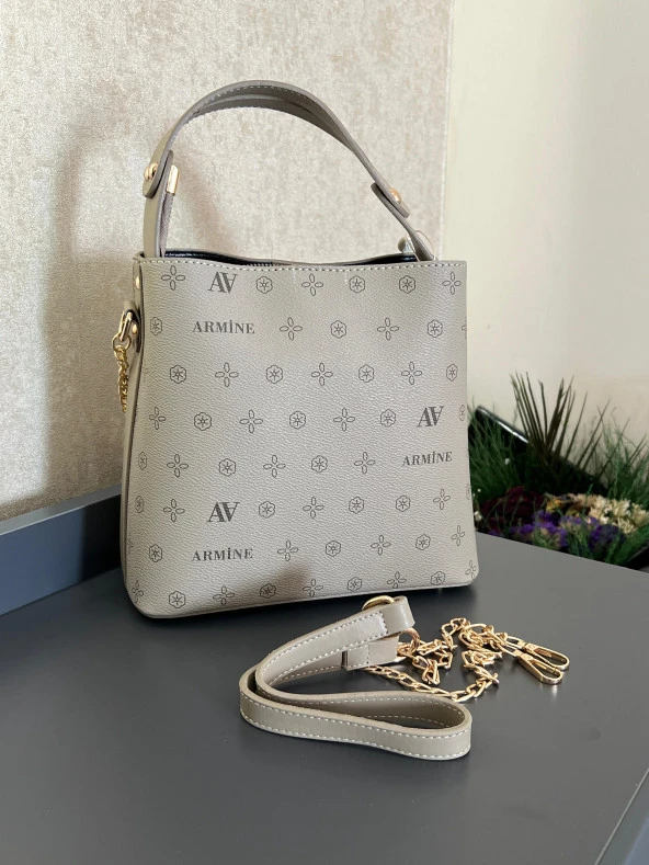 ARM.222.VZ Armine Özel Renk Konbin El Ve Kol Çantası Olarak Tasarlanmış Deri Bayan Kol Çantası - Resim 3