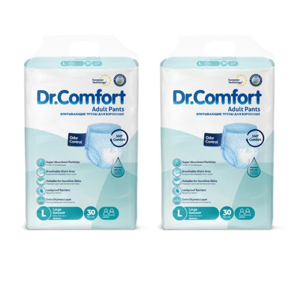 Dr.Comfort Yetişkin Emici Külot Large 30'lu 2 Paket