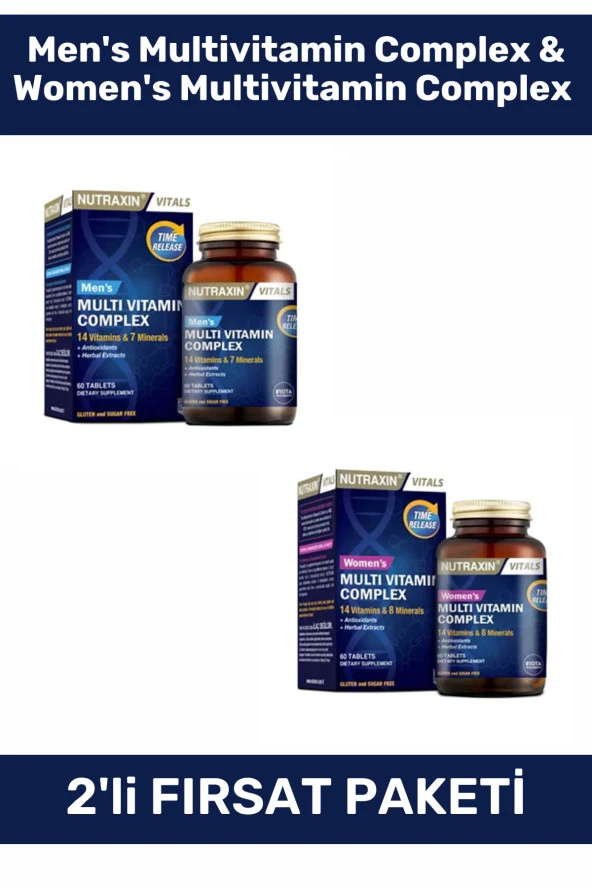 Nutraxin Mens Multivitamin Complex & Womens Multivitamin Complex